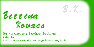 bettina kovacs business card