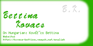 bettina kovacs business card